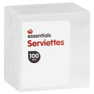 Essentials Serviettes 1ply White