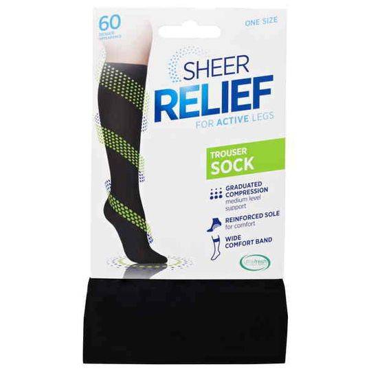 Sheer Relief Trouser Sock Black 1 Size