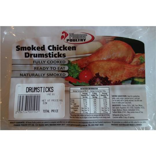 Pioneer Poultry Chicken Drumsticks Smoked