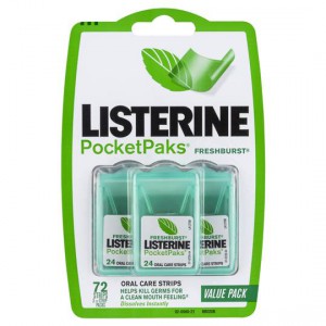 Listerine Pocket Paks Breath Freshners Fresh Burst
