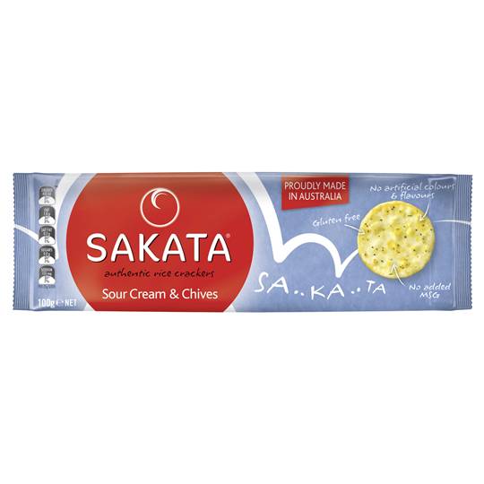 Sakata Rice Crackers Sour Cream And Chives