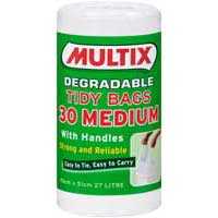 Multix Kitchen Tidy Bags Handles Medium Degradable