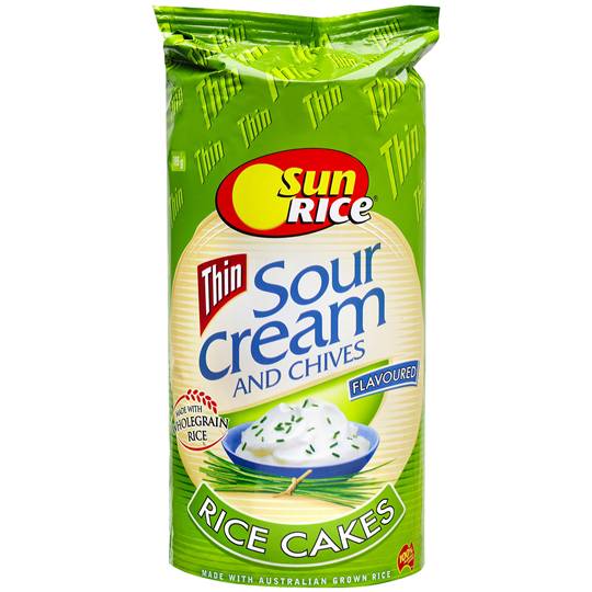 Sunrice Rice Cakes Thin Sour Cream & Chives