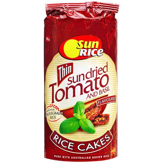 Sunrice Rice Cakes Thin Sundried Tomato & Basil