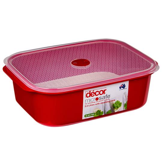 Decor Microsafe Container Oblong With Steaming Rack