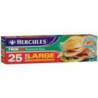 Hercules Click Zip Sandwich Bags Large Resealable Twin
