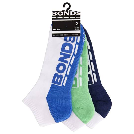 Bonds Socks Mens Logo Lowcut Size 6-10
