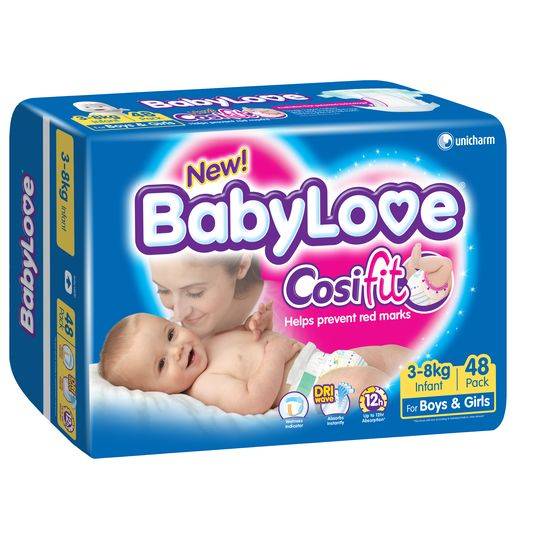 Babylove Cosifit Nappies Infant 3-8kg Bulk