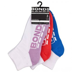 Bonds Womens Socks Logo 1/4 Sports Size 3-8