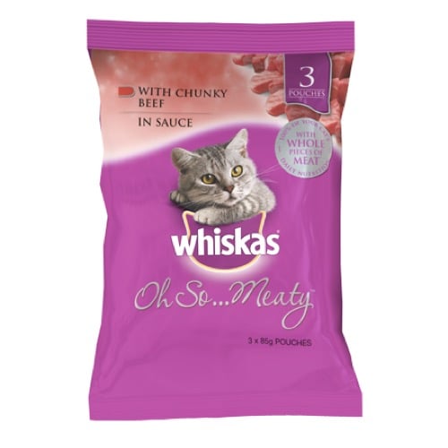 Whiskas Adult Cat Food Oh So Chunky Beef