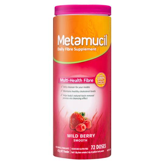 Metamucil Daily Fibre Supplement Wild Berry Smooth 72 Doses