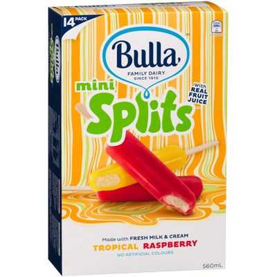 Bulla Splits Mini Ice Cream Tropical Raspberry