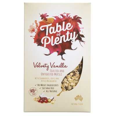 Table Of Plenty Velvety Vanilla Muesli