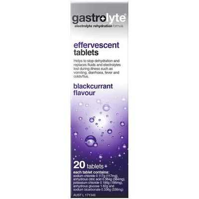 Gastrolyte Effervescent Electrolyte Rehydration Blackcurrant