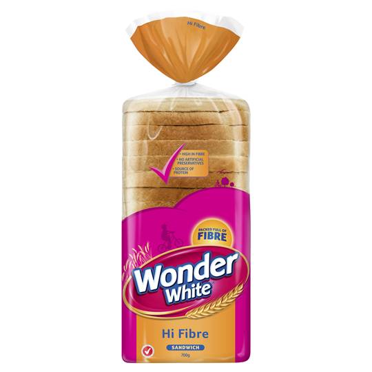 Wonder White White Hi Fibre Sandwich Slice Bread