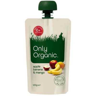 Only Organic 6 Months+ Apple Banana & Mango