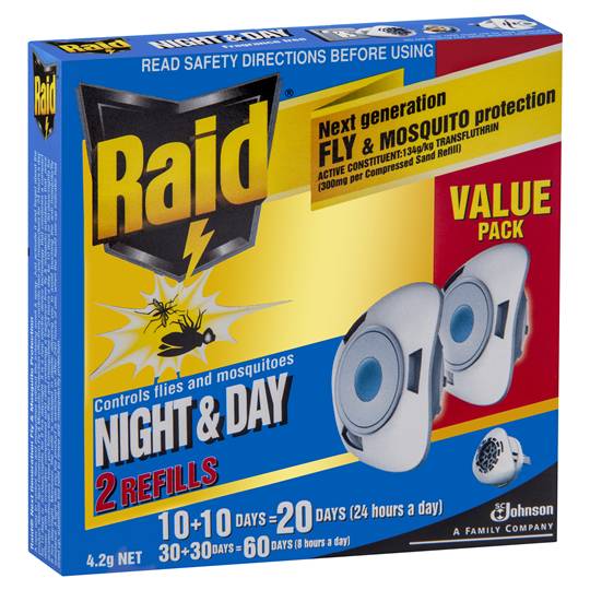 Raid Night & Day Refill Insect Control Fly & Mosquito Protection