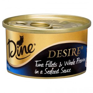 Dine Desire Adult Cat Food Tuna Fillets & Prawn