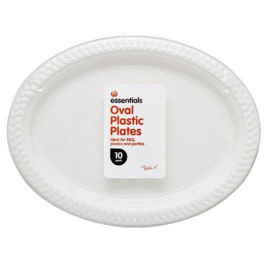 Essentials Plastic Dinner Plates Oval