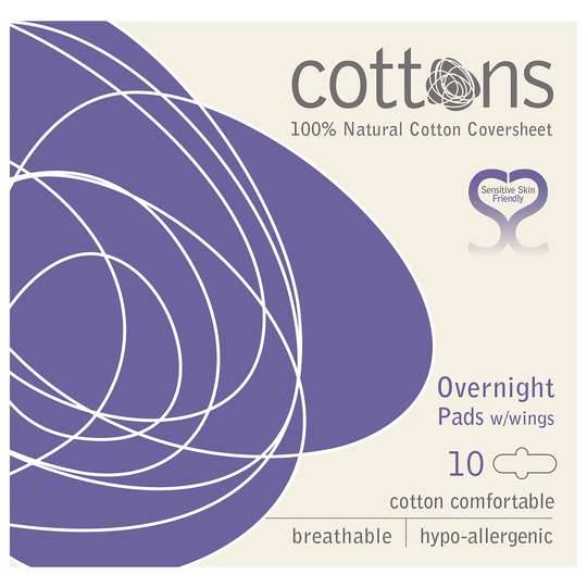 Cottons Overnight Pads With Wings
