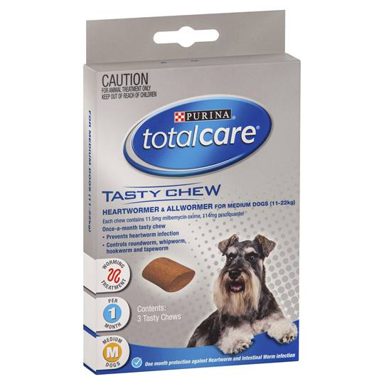 Total Care Treat Tasty Chew Worm Medium Dog