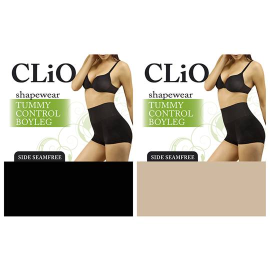Clio Tummy Control Boyleg Underwear Black & Nude 12-14