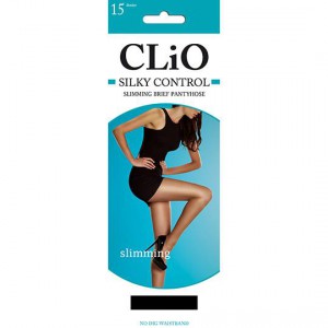 Clio Italian Slimming Brief Pantyhose Black Tall