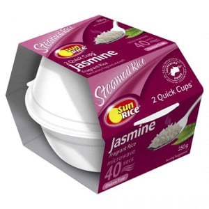Sunrice Quick Cups Microwave Fragrant Jasmine Rice