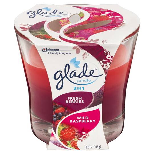 Glade 2 In1 Candle Fresh Berries & Wild Raspberry