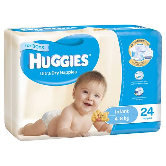 Huggies Nappies Ultra Dry Infant For Boys