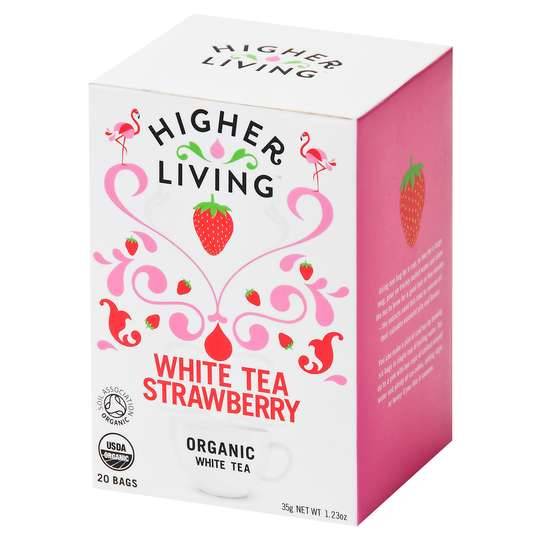 Higher Living Organic White Tea Bags Strawberry