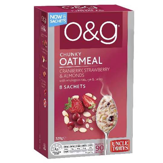 Uncle Tobys O&g Oatmeal Cranberry Strawberry & Almonds