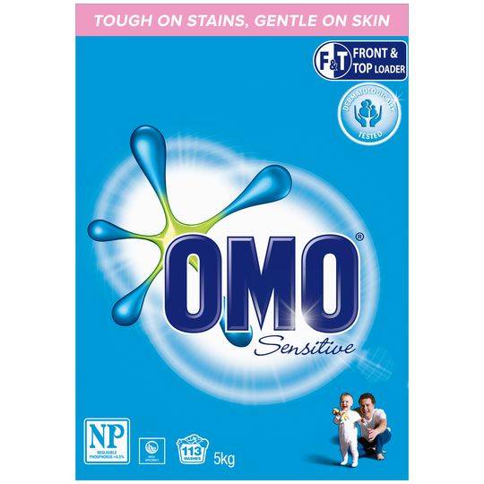 Omo Sensitive Laundry Detergent Washing Powder Front & Top Loader