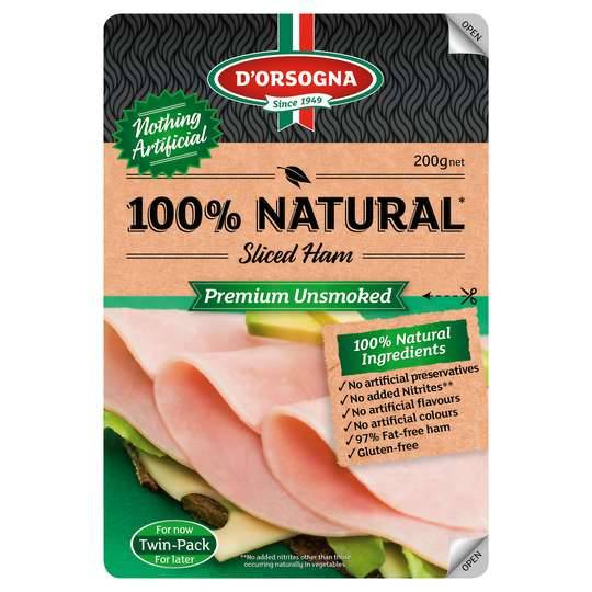 D'orsogna 100% Natural Premium Unsmoked Sliced Ham