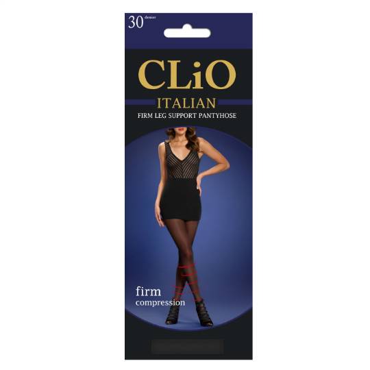 Clio Italian Firm Leg Support Panythose Black Average
