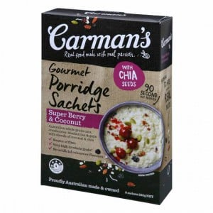 Carmans Super Berry & Coconut Gourmet Porridge Sachets