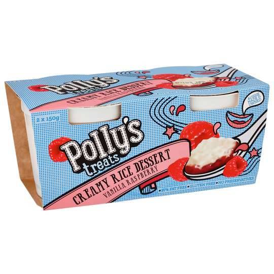 Pollys Treats Creamy Rice Dessert Vanilla & Raspberry