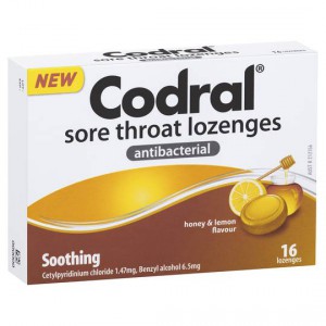 Codral Antibacterial Throat Lozenge Soothing Honey And Lemon