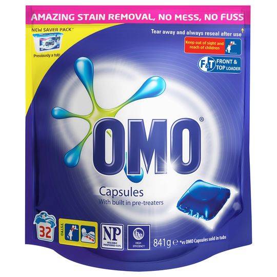 Omo Active Clean Laundry Detergent Liquid Capsules
