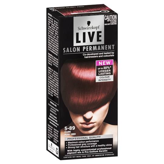 Scharzkopf Live Salon Hair Colour 5.89 Dark Ruby Red