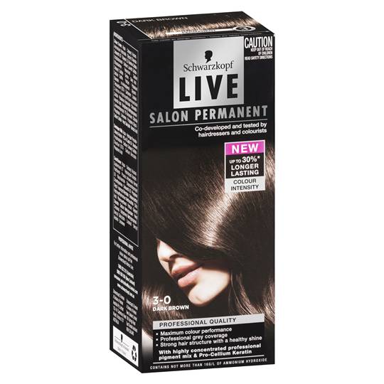Scharzkopf Live Salon Hair Colour 3.0 Dark Brown