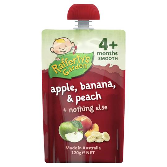 Rafferty's Garden Food 4 Months+ Apple, Banana & Peach