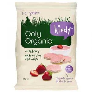 Only Organic Food Rice Cakes Snack Strawberry Yoghurt