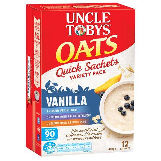 Uncle Tobys Quick Oats Variety Pack Vanilla