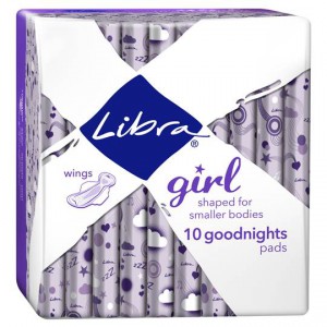 Libra Girl Good Night Pads With Wings