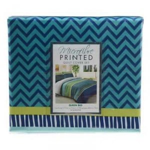Printed Microfibre Quilt Cover Set Queen Bed