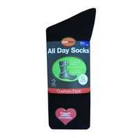 All Day Socks Mens Black Size 7-10
