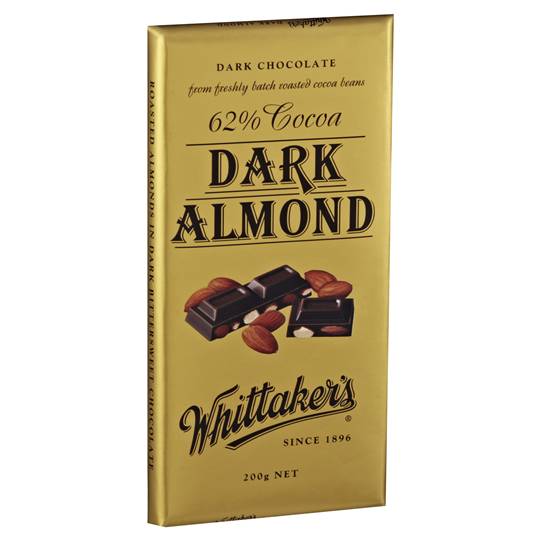 Whittakers Dark Chocolate 62% Cocoa Almond