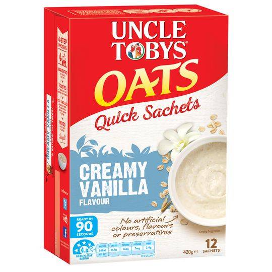 Uncle Tobys Creamy Vanilla Quick Oats Sachets