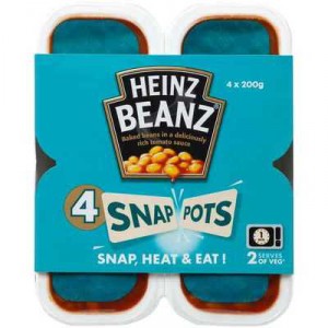 Heinz Snap Pots Baked Beans Tomoto Sauce